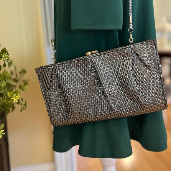 Kate Landry Handbags - NWOT Kate Landry Metallic Silver Clutch